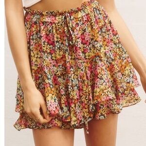 Dress Forum Floral Print Skirt with Ruffles